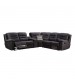 Taylor Dark Grey Velvet Fabric Corner Recliner Sofa