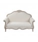 Lille 3+2 Seater Sofa Linen Fabric Oak Wood White Washed Finish Rolled Armrest