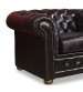 Rochester 1 Seater Burgandy & Brown Colour Sofa