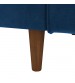 Zara Sofa Chaise Navy Blue Colour Seamed Grid Pattern Pocket Spring Side Pillows Oblique Legs
