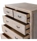 Lille Oak Wood Plywood Veneer White Washed Finish Storage Drawers Tallboy