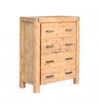 Nowra Tallboy 4 Storage Drawers  In Solid Acacia Timber In Multiple Colour