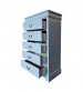 Spencer Solid Wooden Grey Colour Tallboy with 5 Drawers Metal Handles