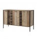 Mascot Wine Cabinet With 3 Storage & Open Selves Bar Cabinet Made Of Particle Board In Oak Colour